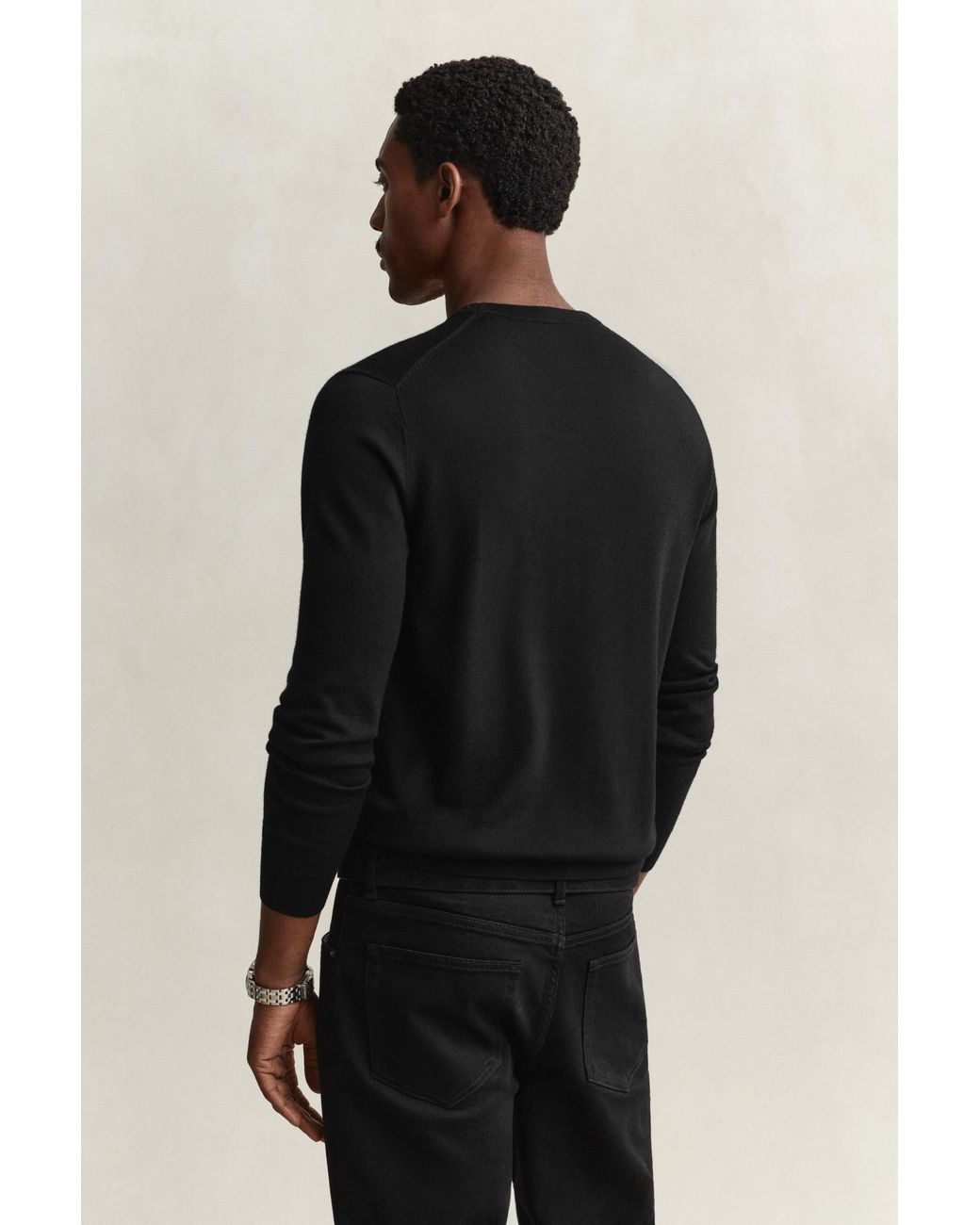 Gant Blue Merino Wool Crew Neck Sweater for men