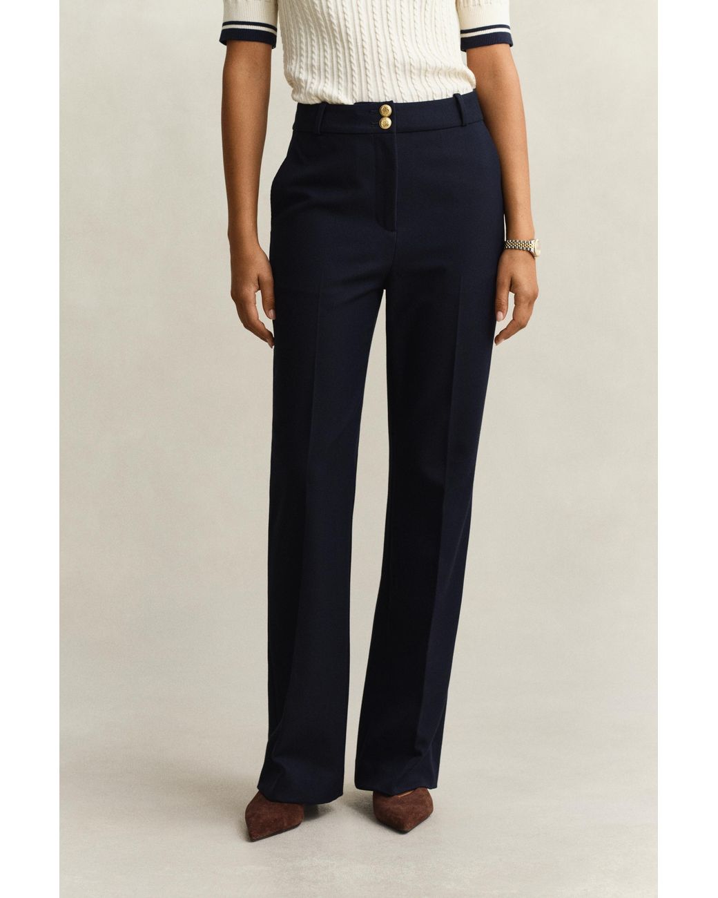 Gant Blue Flared Nautical Pants Evening