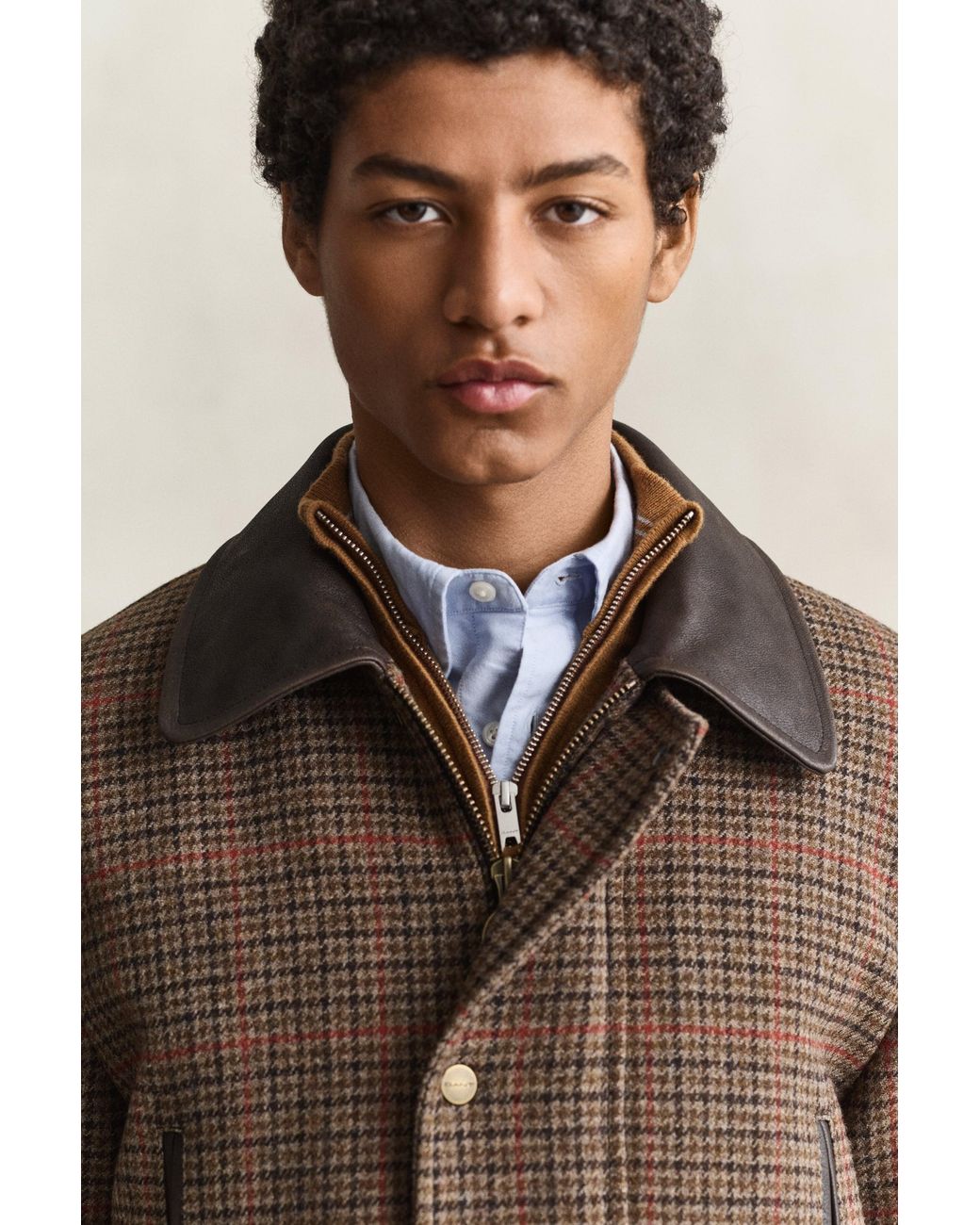 Gant Brown British Tweed Decker Jacket Dark Moss for men