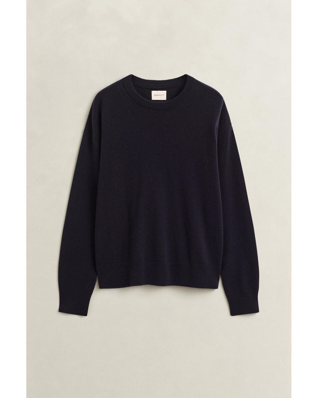 Gant Blue Superfine Lambswool Crew Neck Sweater Evening