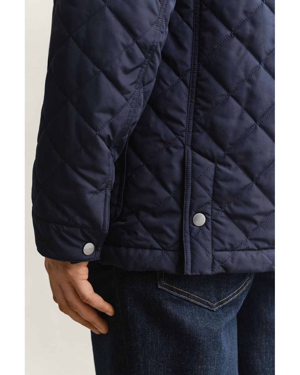Gant Blue Quilted Mid Jacket Evening for men