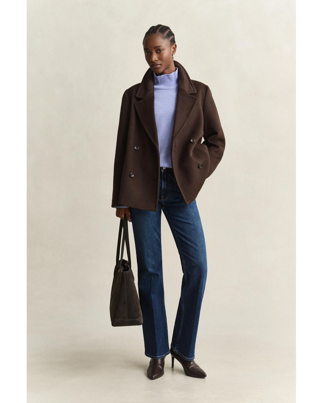 Gant Blue Wool Blend Peacoat Deep