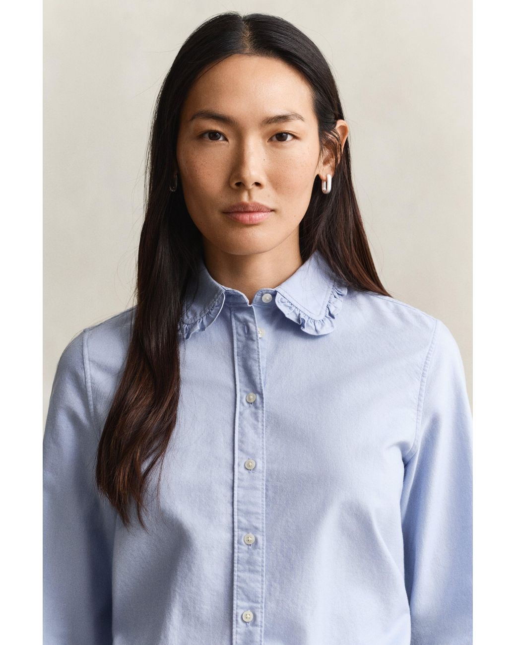 Gant Blue Frilly Classic Oxford Shirt