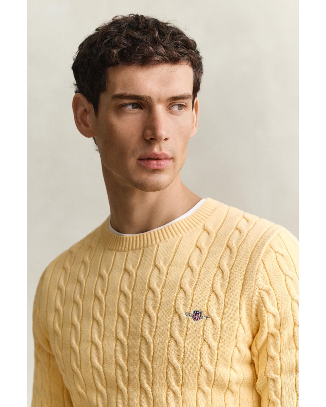 Gant Blue Classic Cable Knit Sweater for men