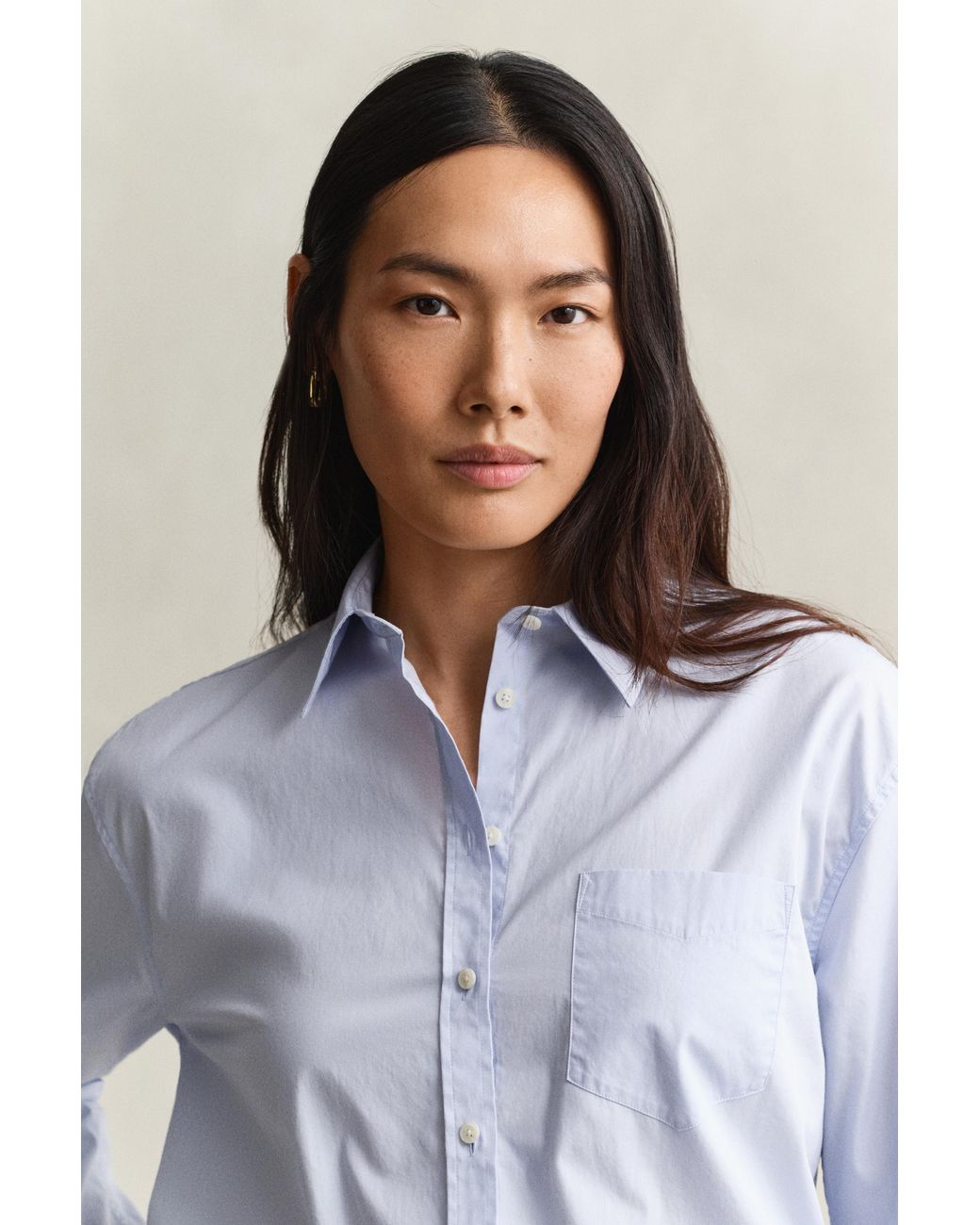 Gant Blue Relaxed Fit Classic Poplin Shirt