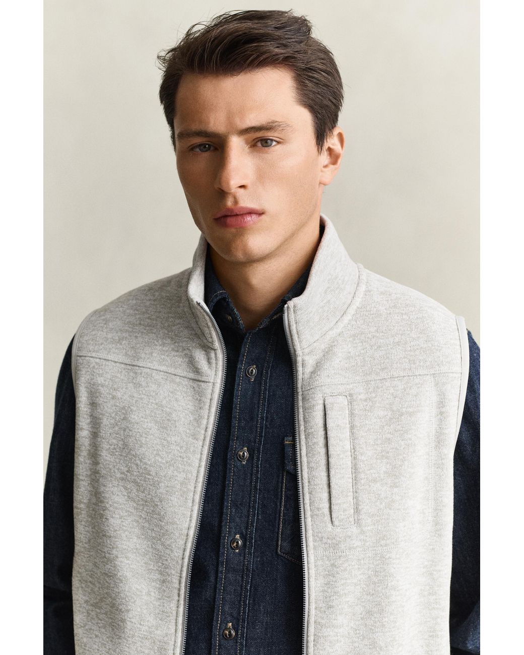 Gant Blue Fleece Vest for men
