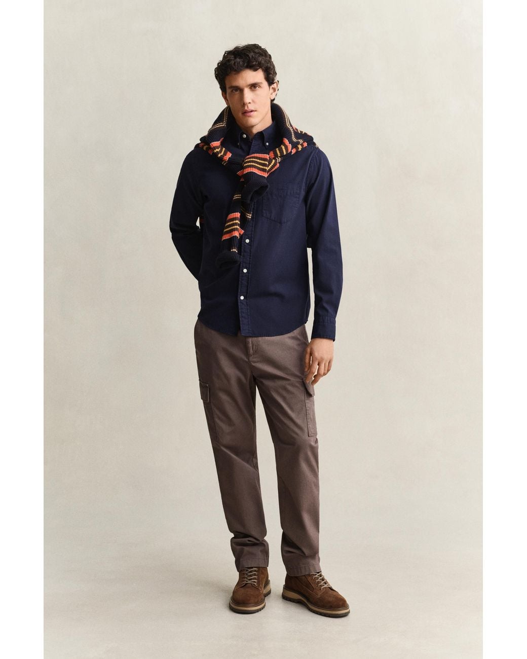 Gant Blue Regular Fit Garment-Dyed Twill Shirt for men