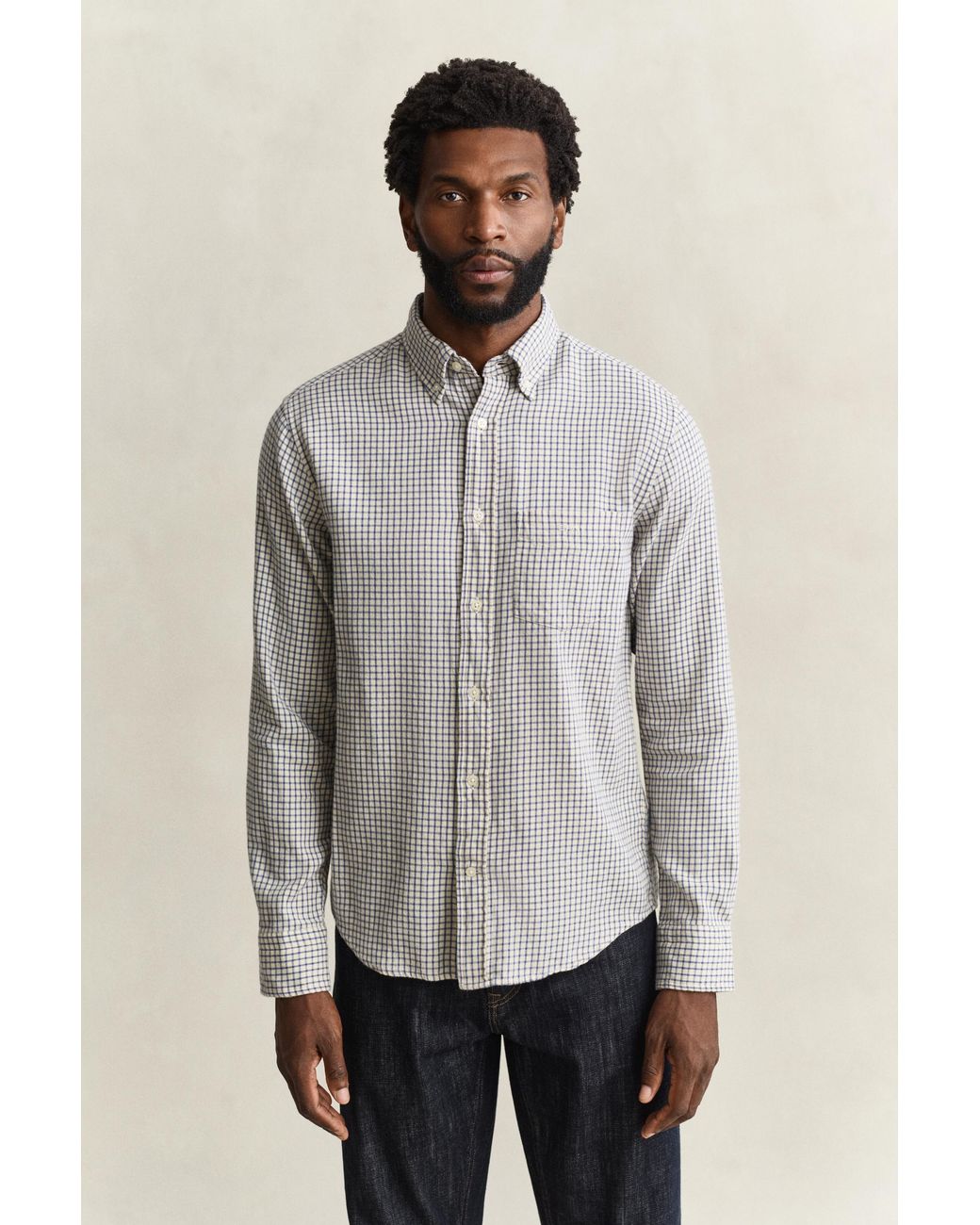 Gant Gray Checked Windblown Flannel Shirt for men