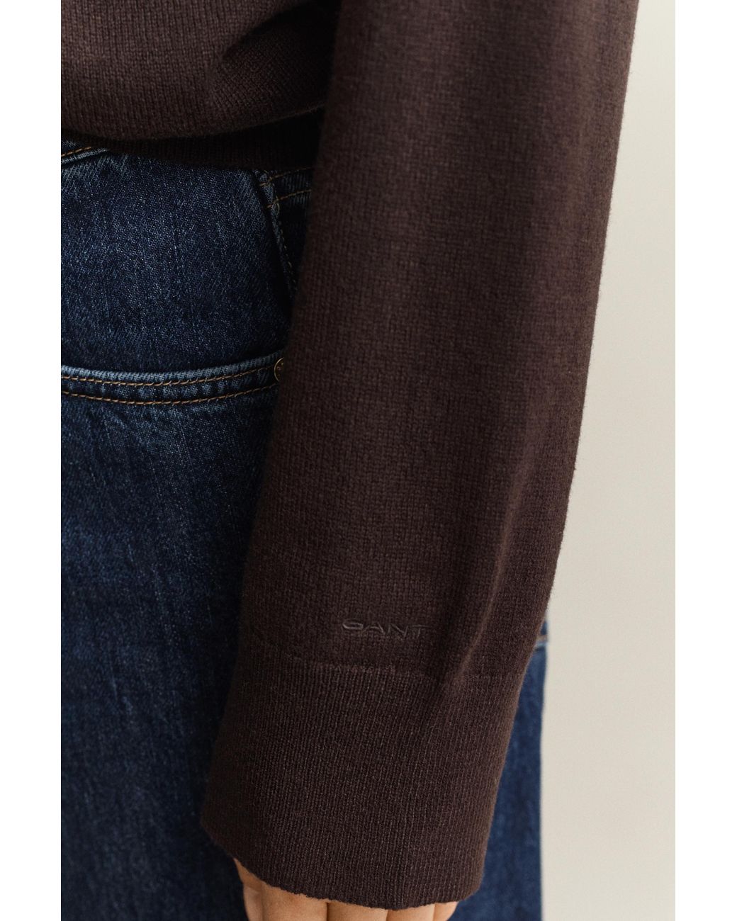 Gant Blue Superfine Lambswool Crew Neck Sweater Deep