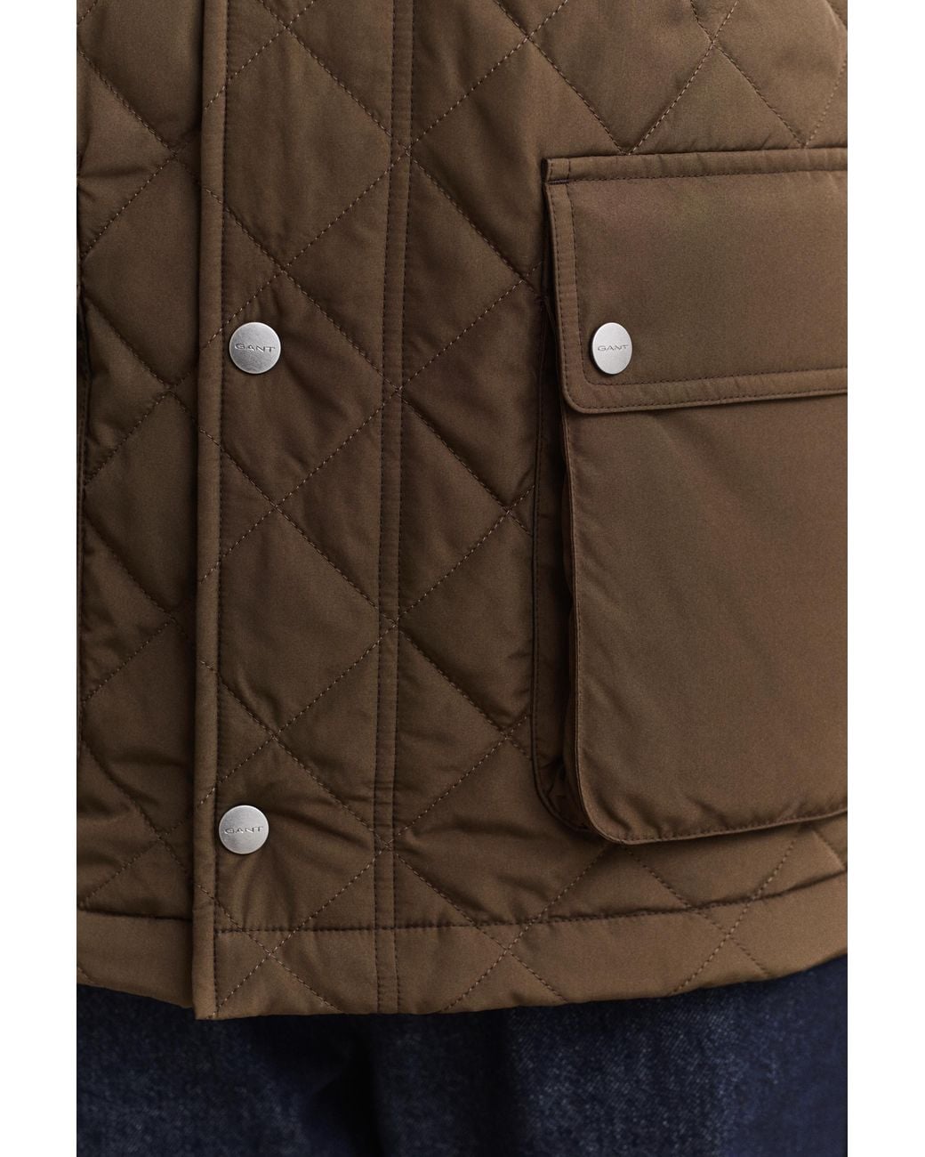 Gant Brown Quilted Mid Jacket for men