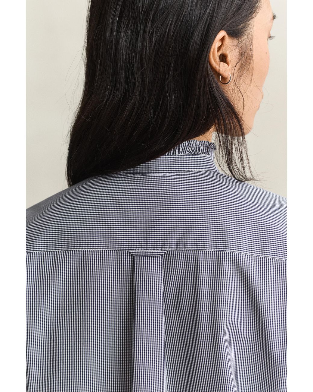 Gant Blue Frill Collar Blouse Classic