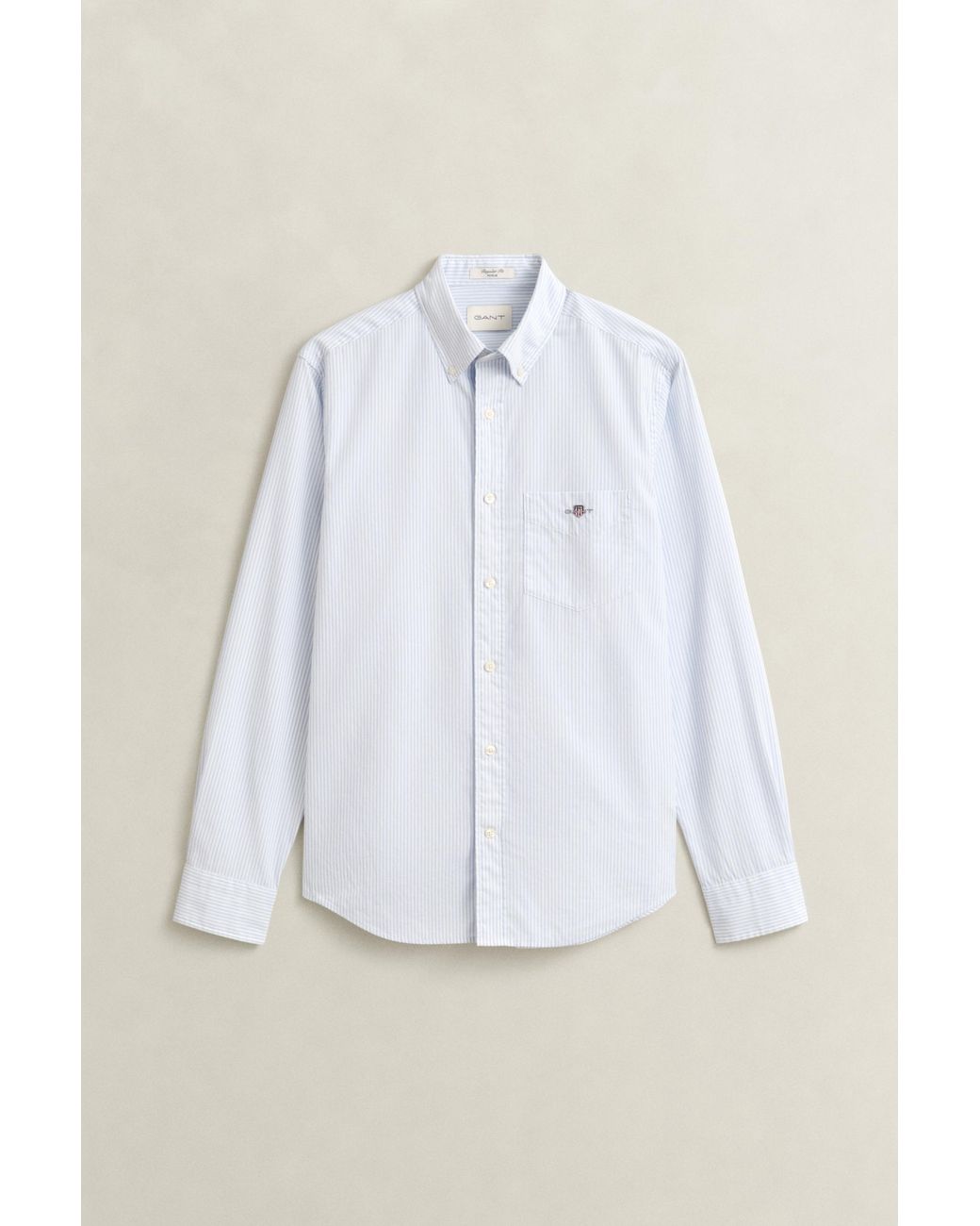 Gant Blue Classic Regular Striped Poplin Shirt for men