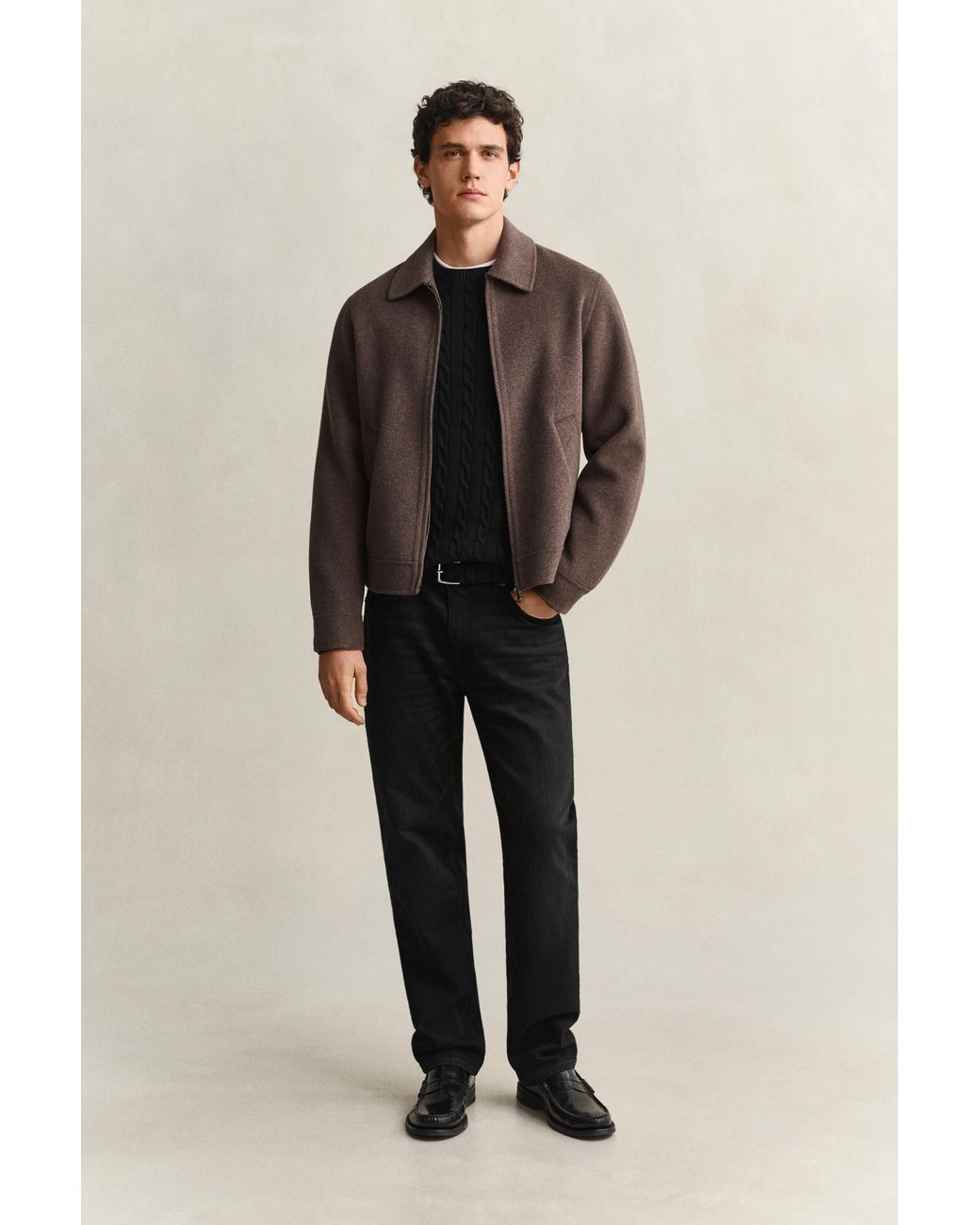Gant Blue Classic Cable Knit Sweater for men