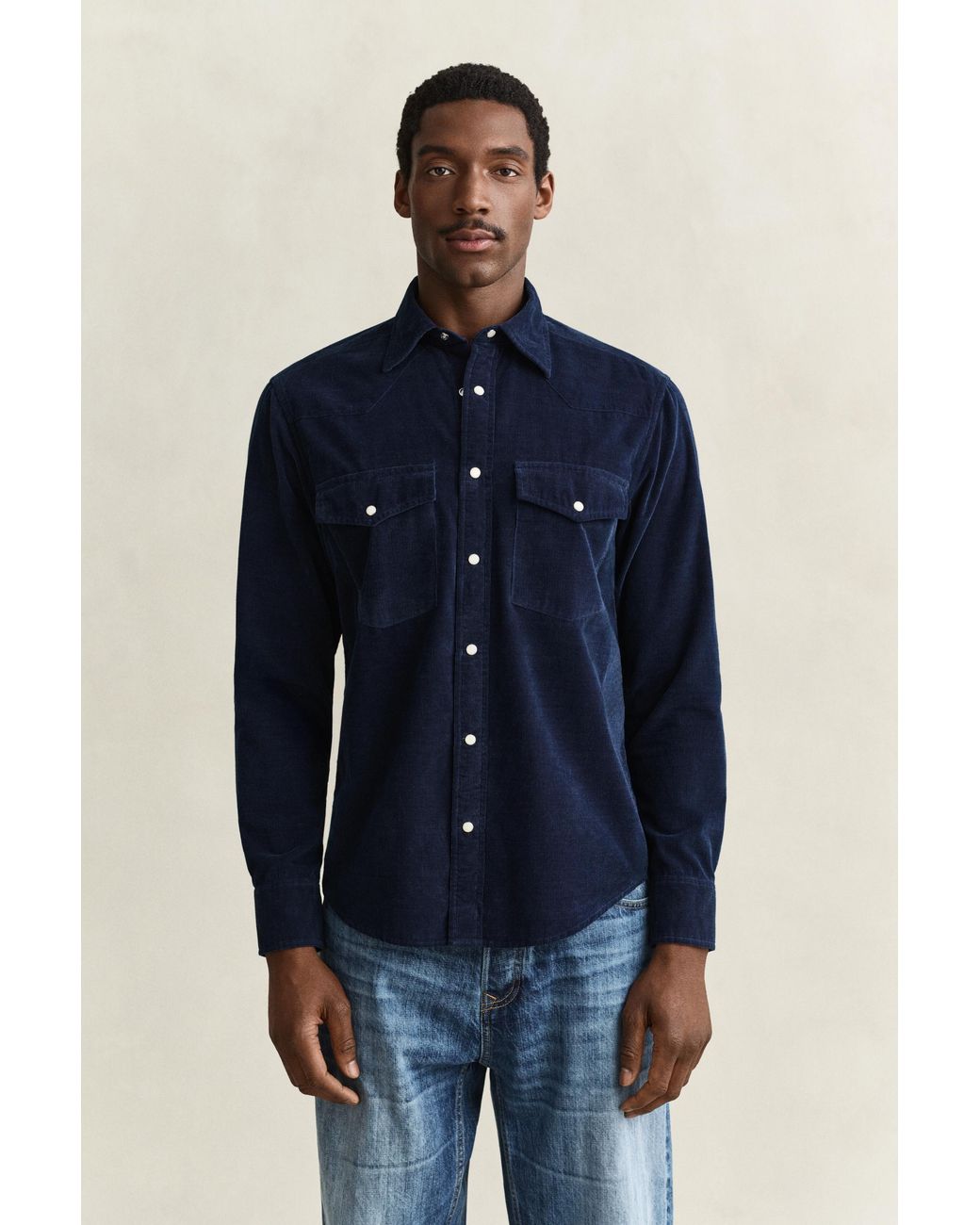 Gant Blue Corduroy Rodeo Shirt for men