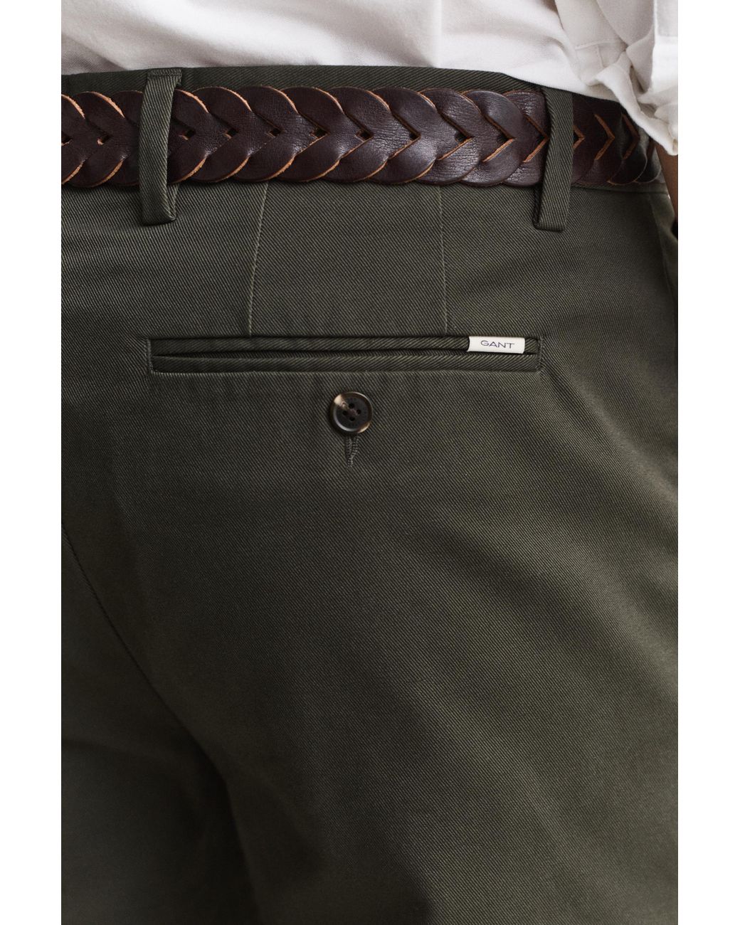 Gant Black Regular Smart Chinos Dark Moss for men