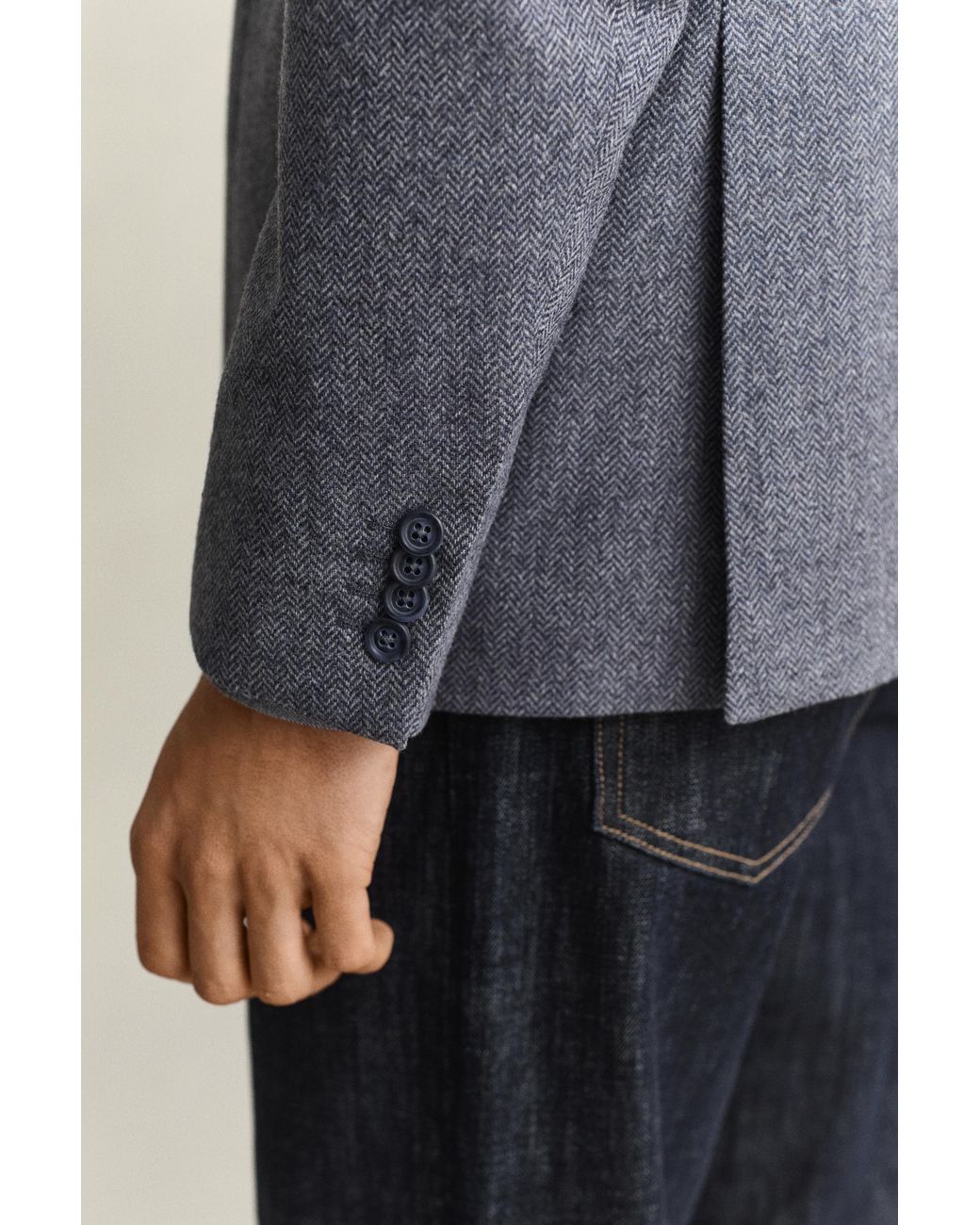 Gant Gray Wool Herringbone Suit Jacket Persian for men