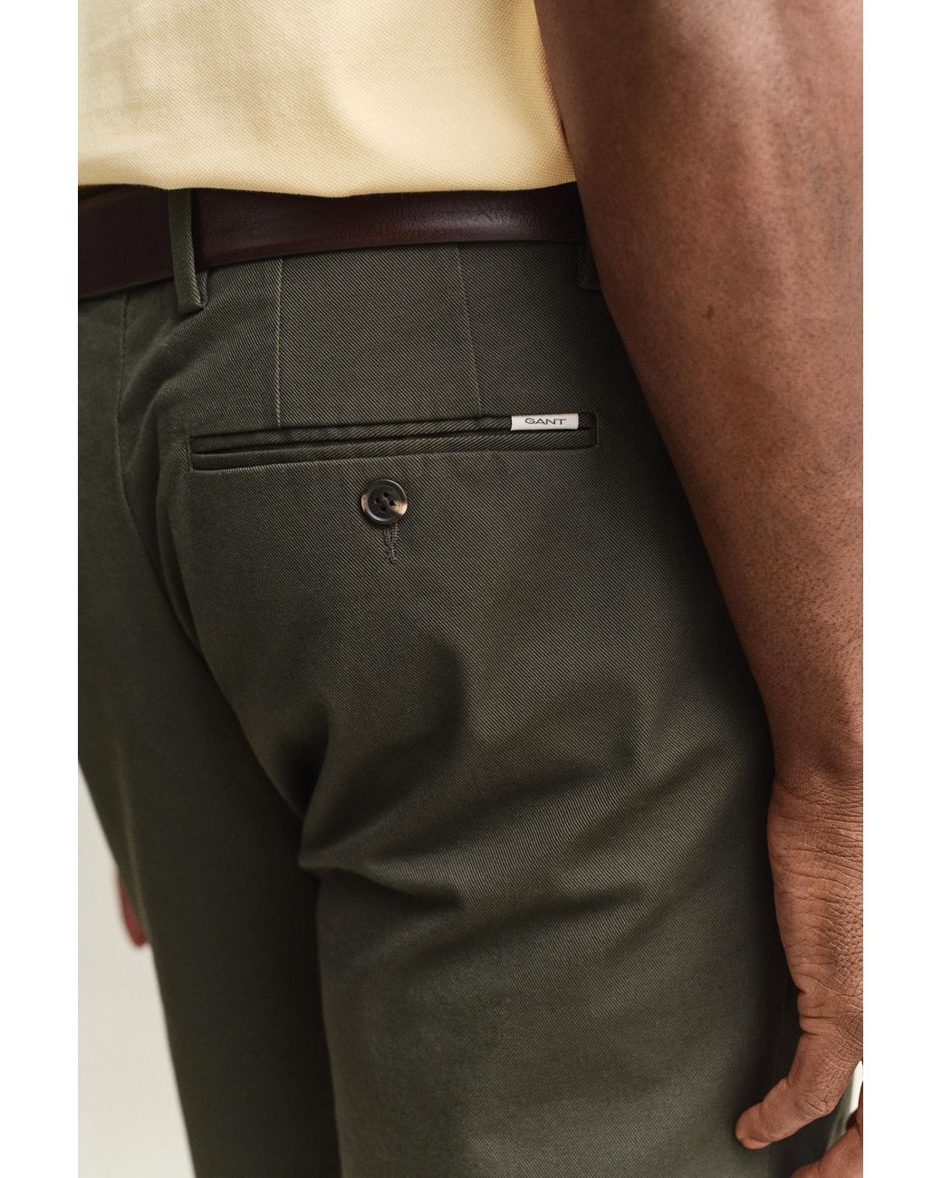 Gant Green Slim Smart Chinos Dark Moss for men