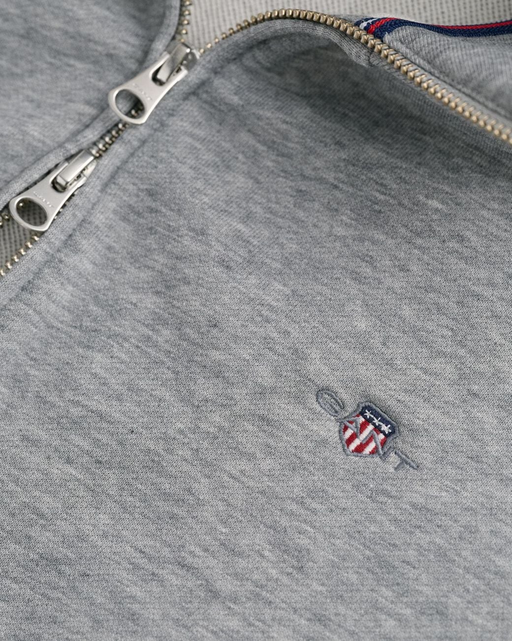 Gant Gray Shield Zip Sweatshirt Melange for men