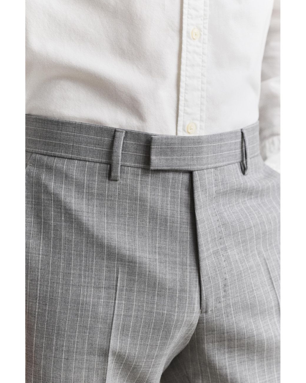 Gant Gray Pinstriped Suit Pants Melange for men