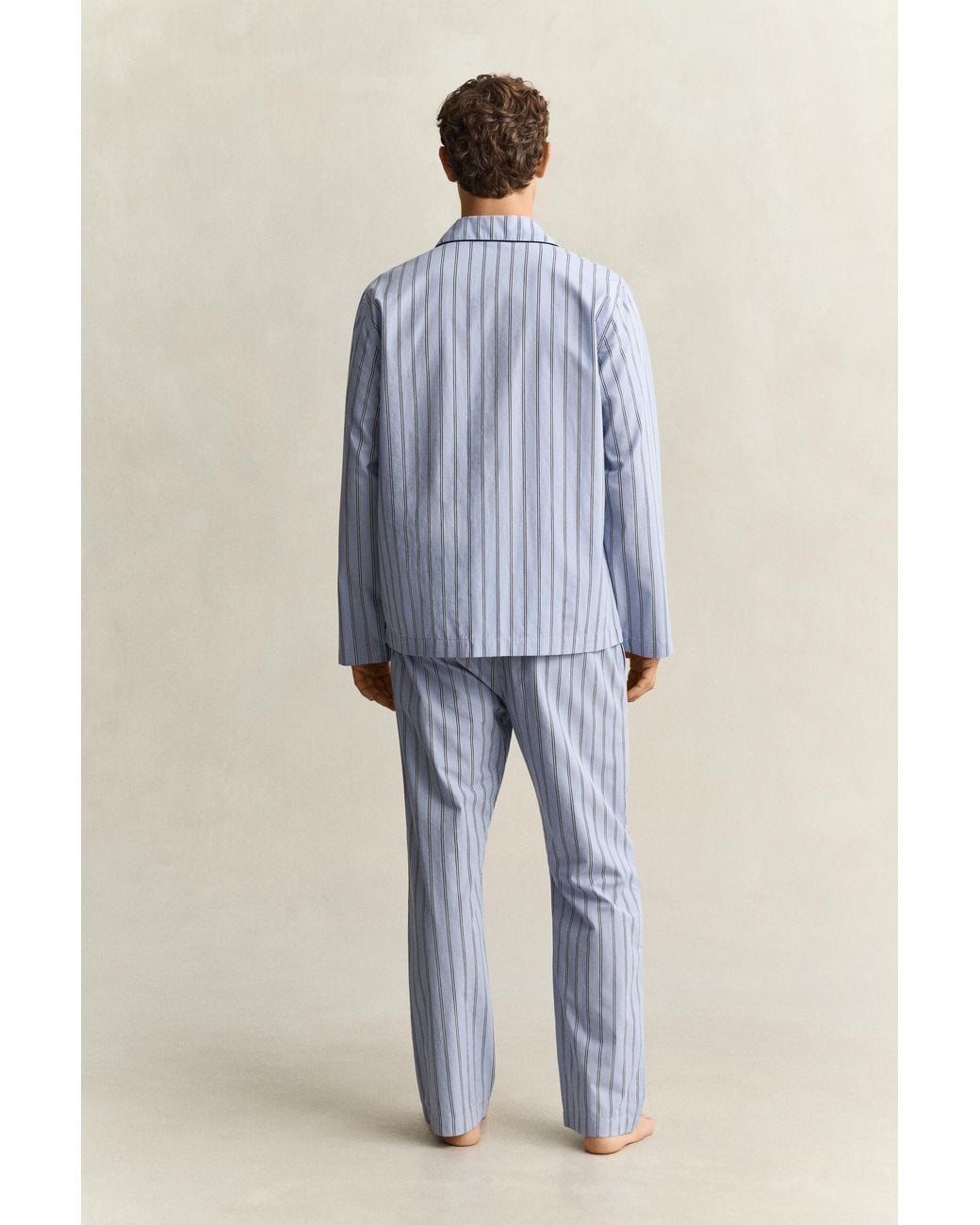 Gant Blue Striped Poplin Pajama Set for men
