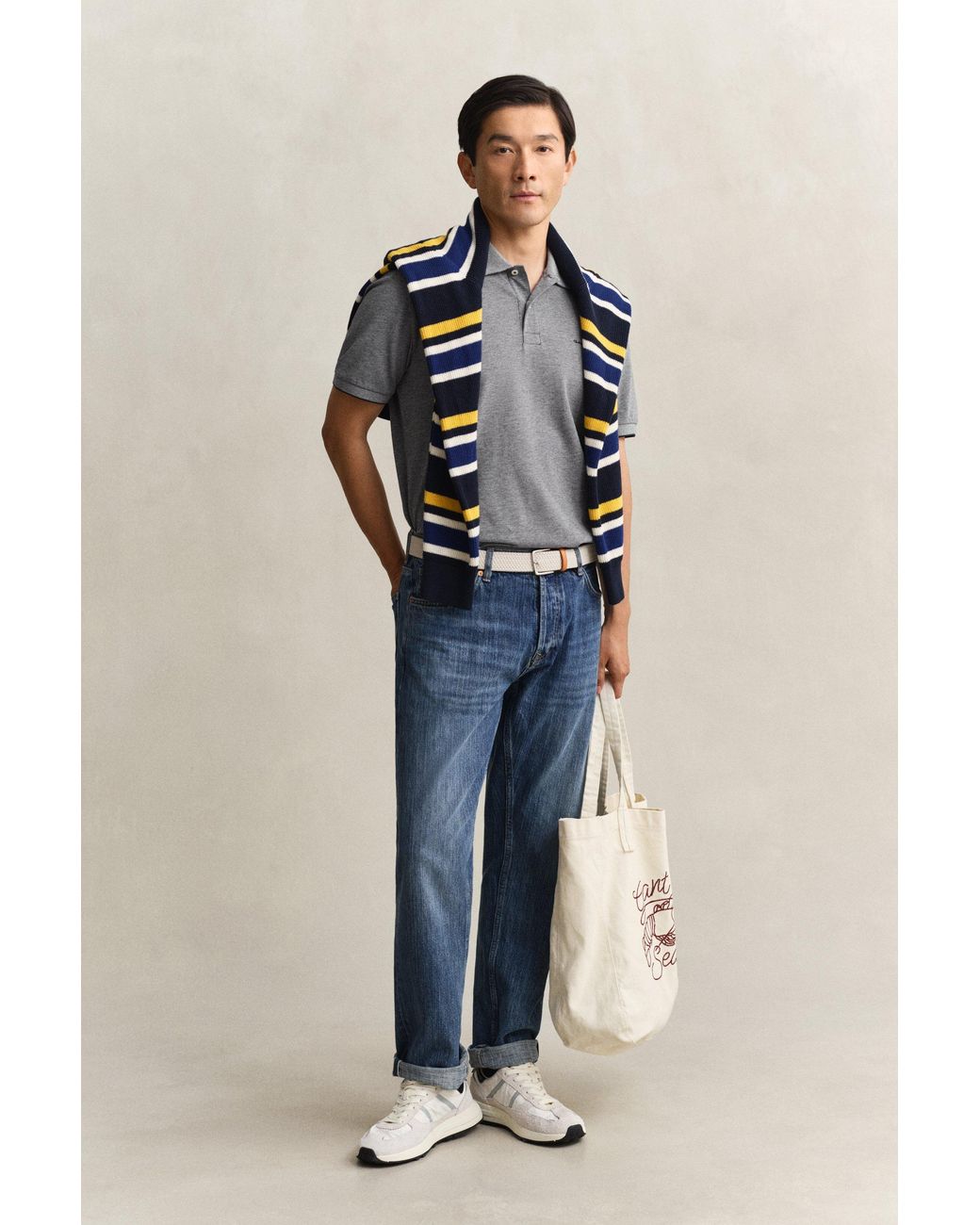 Gant Gray Two-Toned Polo Shirt Evening for men