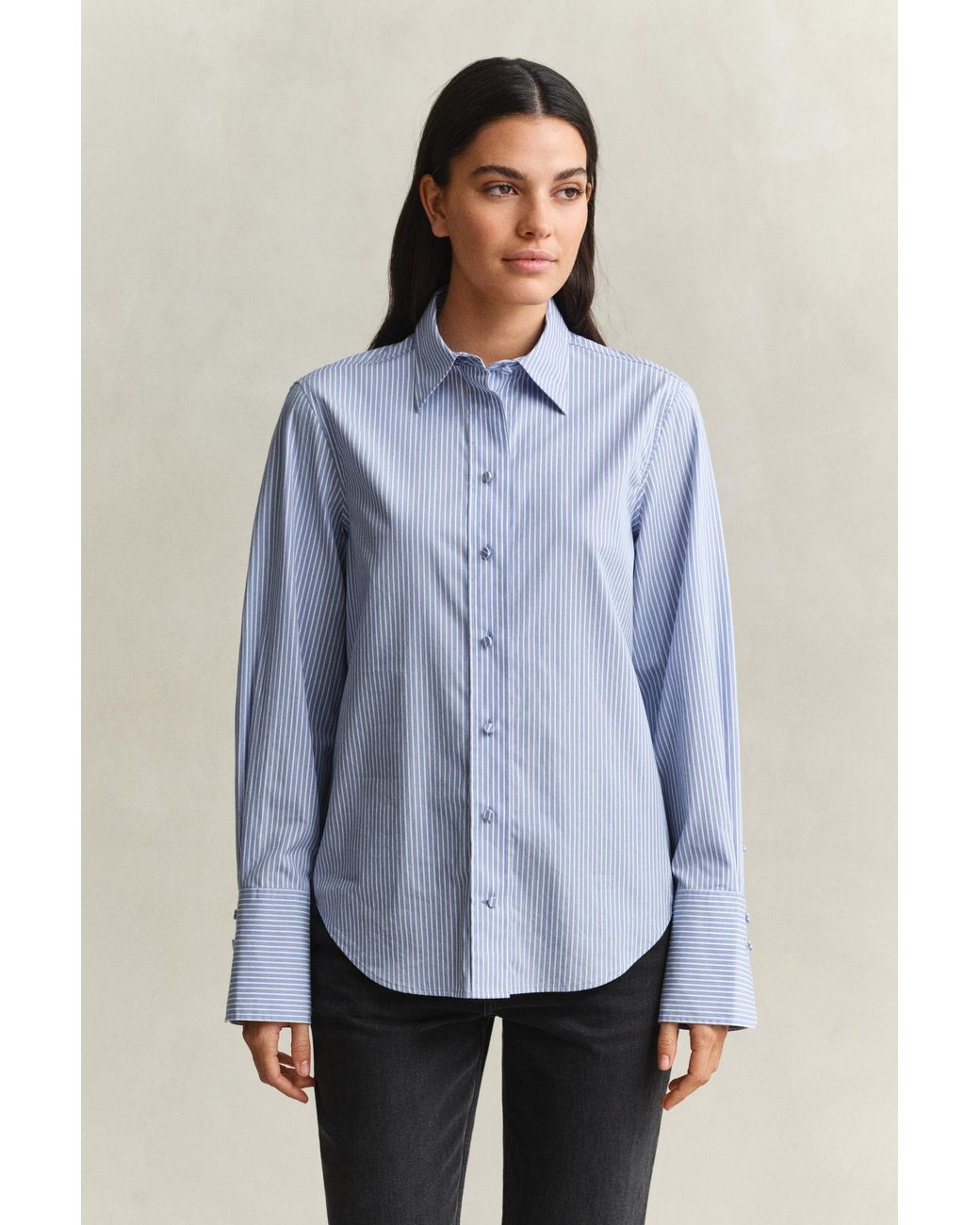 Gant Blue Striped Yoke Detail Shirt