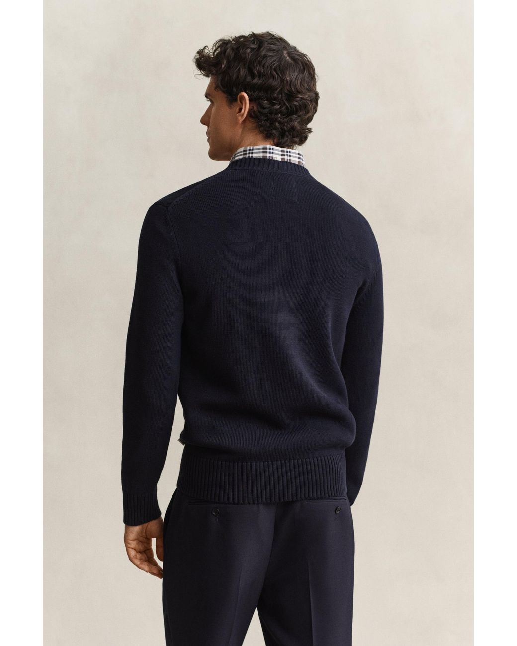 Gant Blue Supima Cotton Sweater Evening for men
