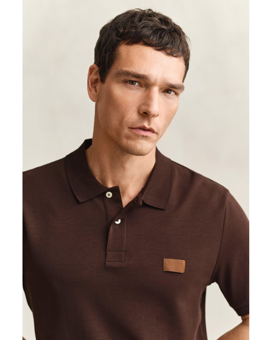 Gant Brown Interlock Polo Shirt Mahogany for men