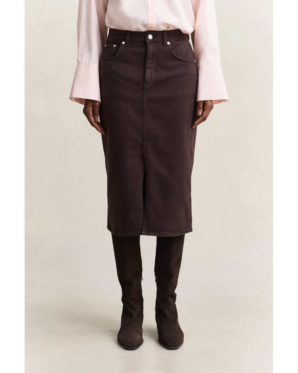 Gant Natural Twill Colored Pencil Skirt Deep
