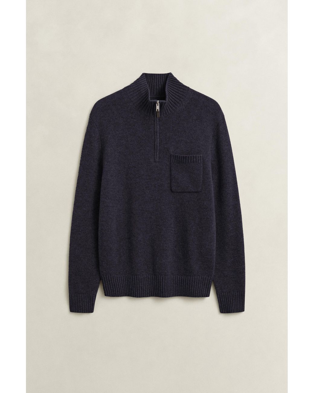 Gant Blue Cashmere Half-Zip Sweater Evening for men
