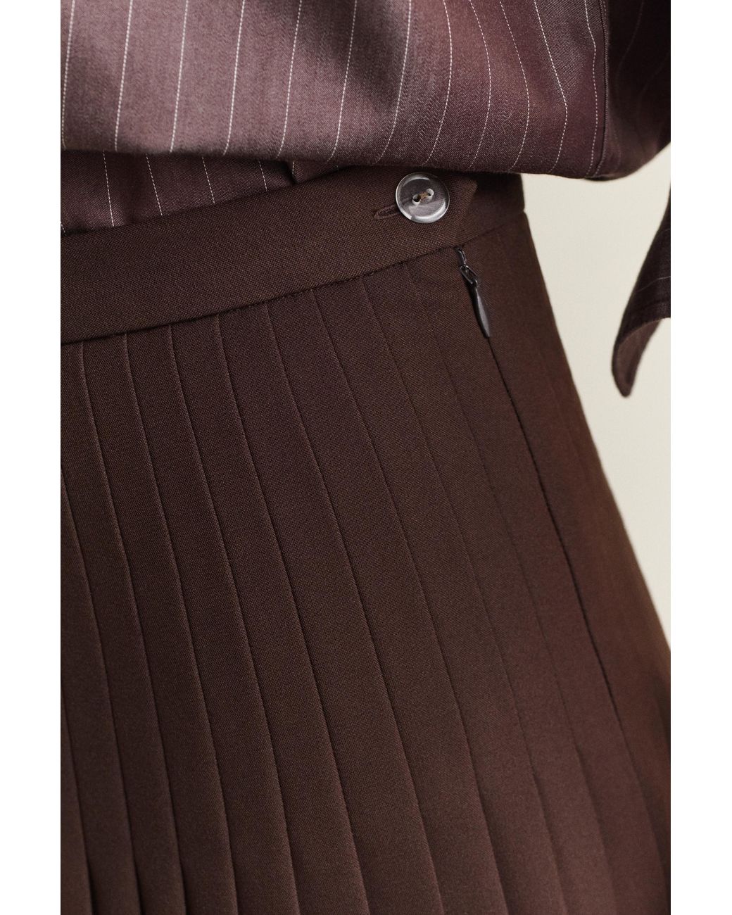 Gant Natural Pleated Midi Skirt Deep