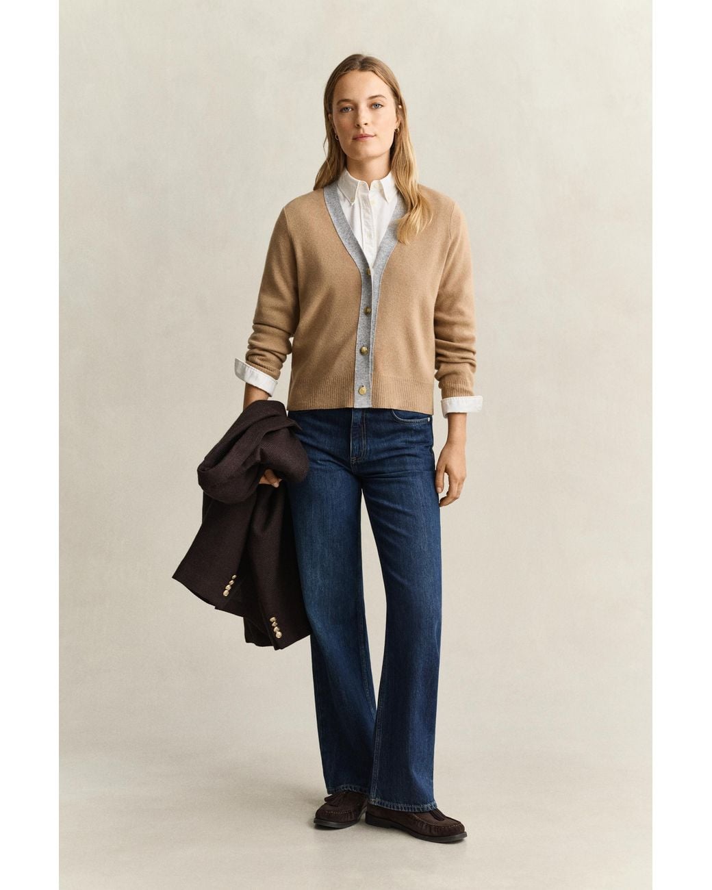 Gant Blue Contrast Cardigan Warm