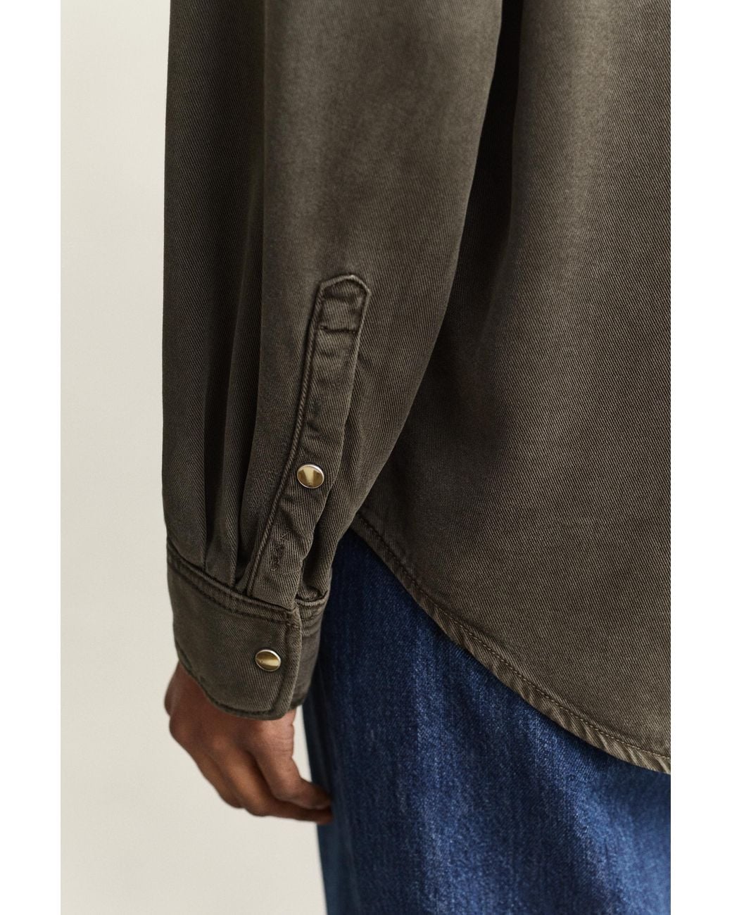 Gant Green Denim Twill Ranger Shirt Dark Moss