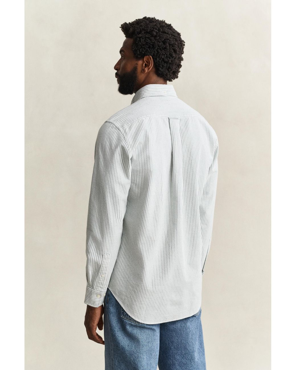 Gant Blue Striped Brushed Oxford Shirt for men