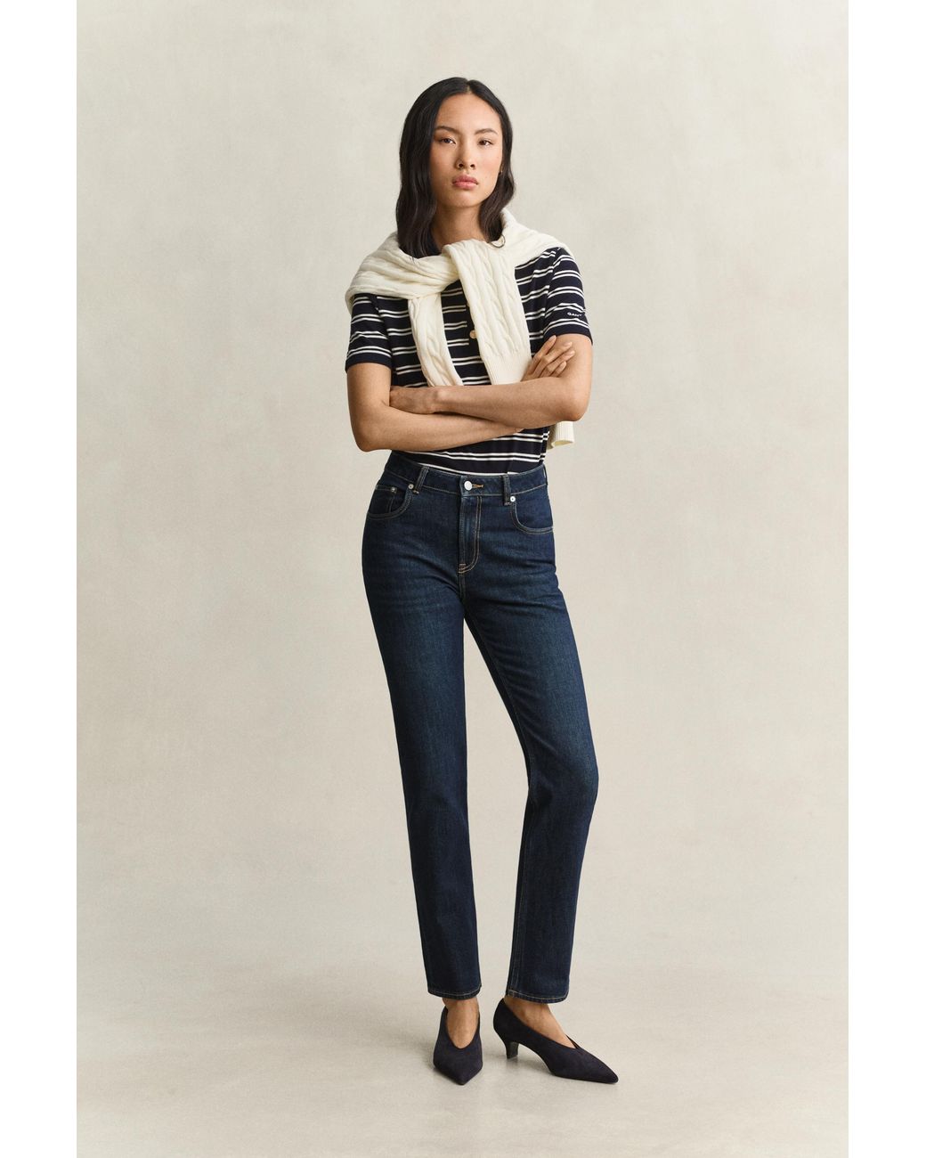 Gant Blue Striped Piqué Polo Top Evening