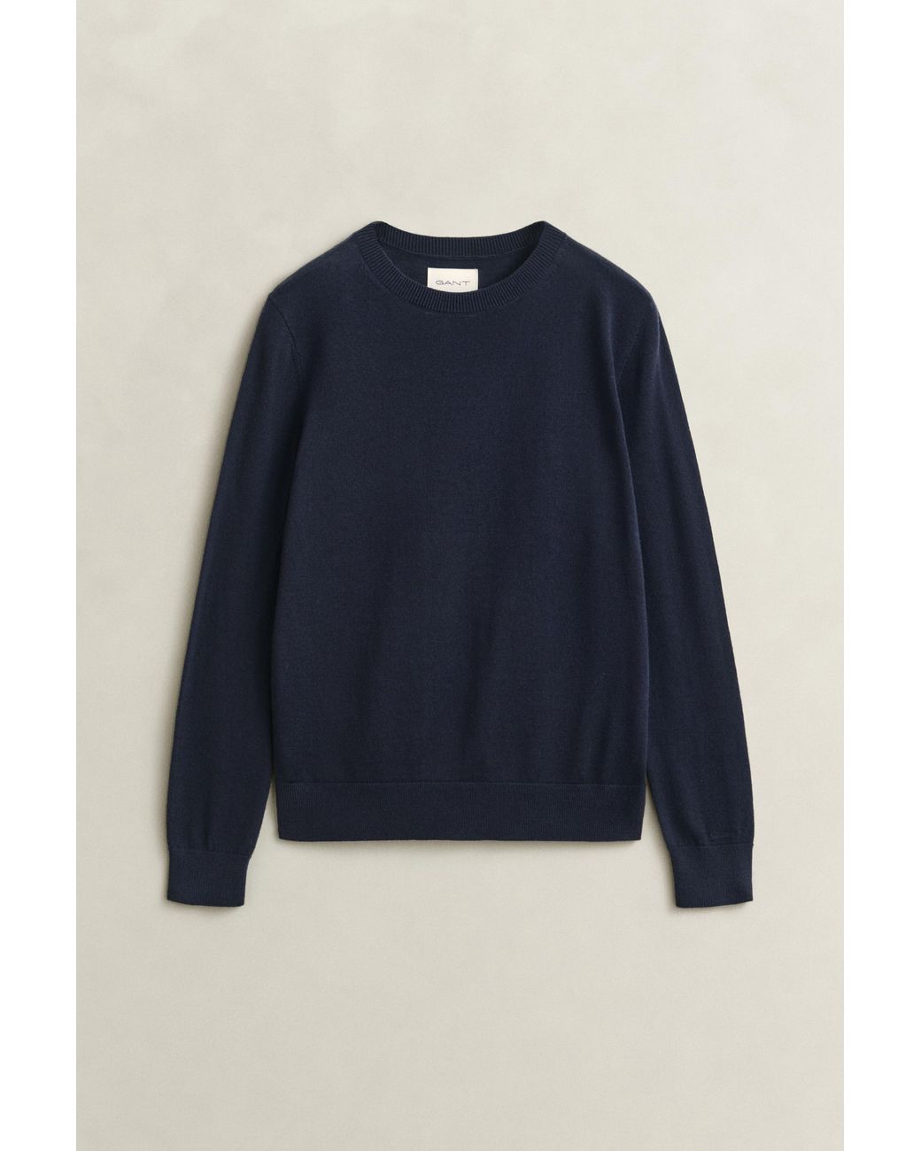 Gant Blue Extra Fine Merino Wool Crew Neck Sweater