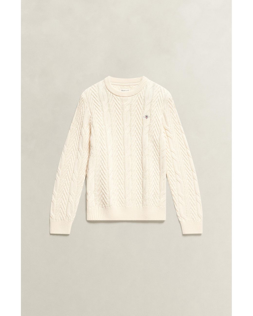 Gant Natural Teens Teen Boys Cable Knit Sweater for men