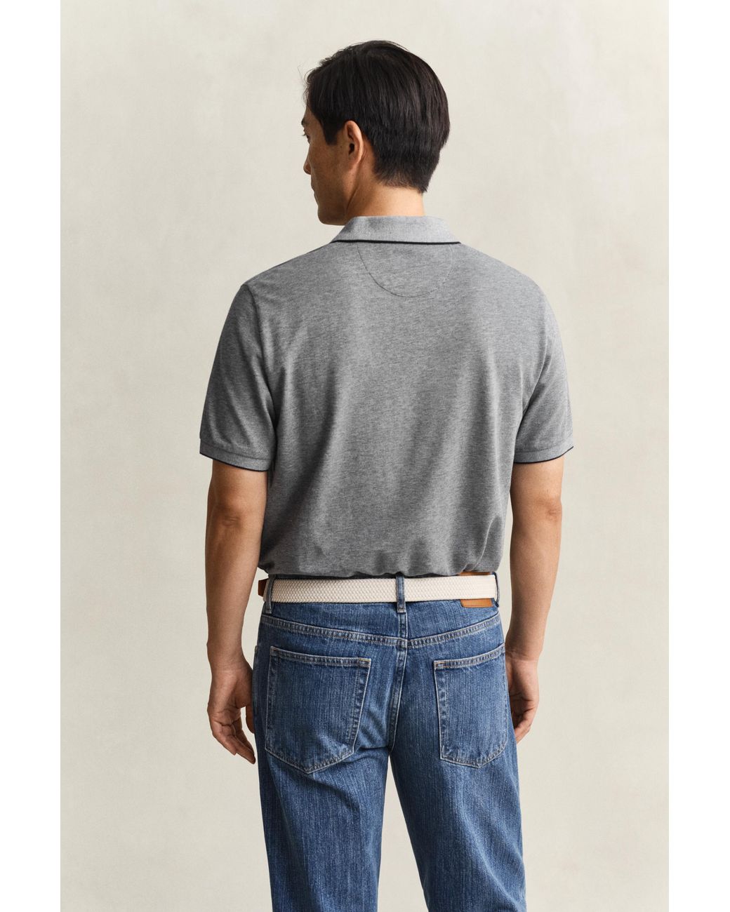 Gant Gray Two-Toned Polo Shirt Evening for men