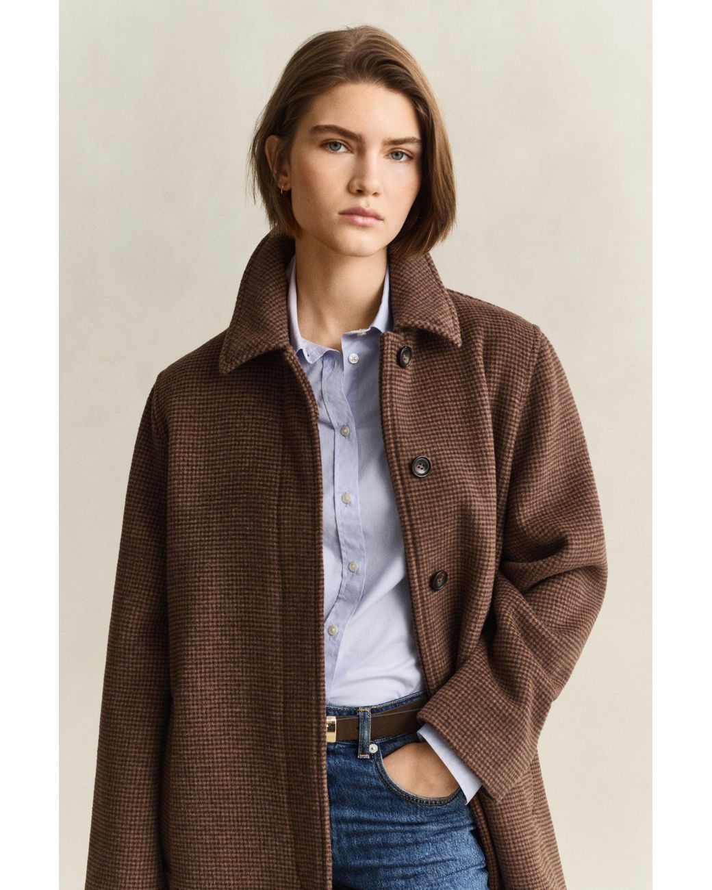 Gant Natural Wool Blend Car Coat Deep