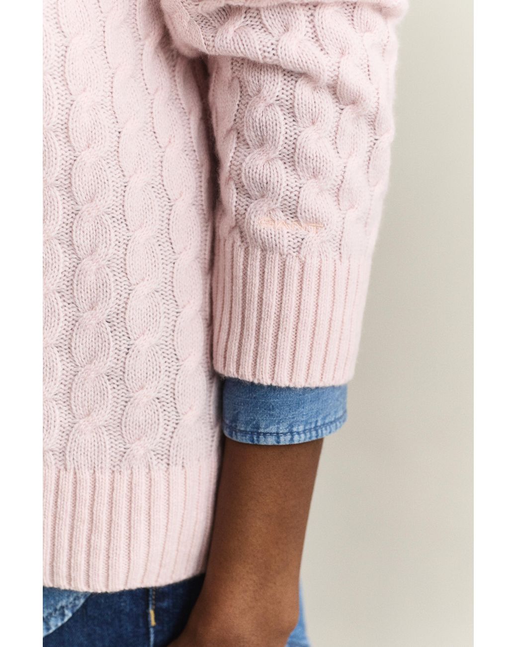 Gant Pink Cashmere Cable Knit Sweater