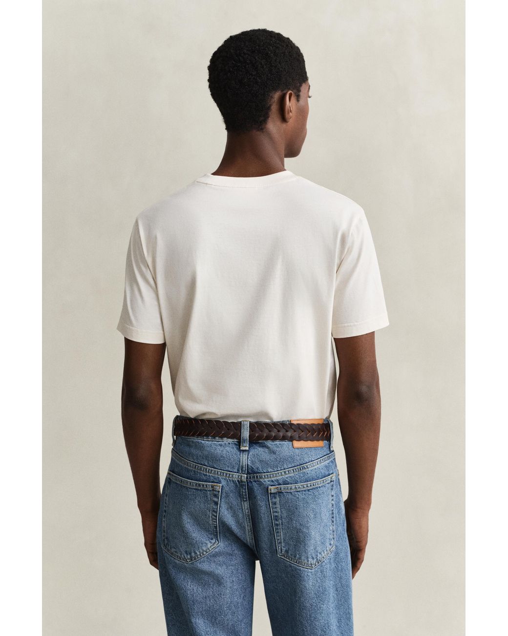 Gant Blue Seasonal Graphic T-Shirt Cream for men
