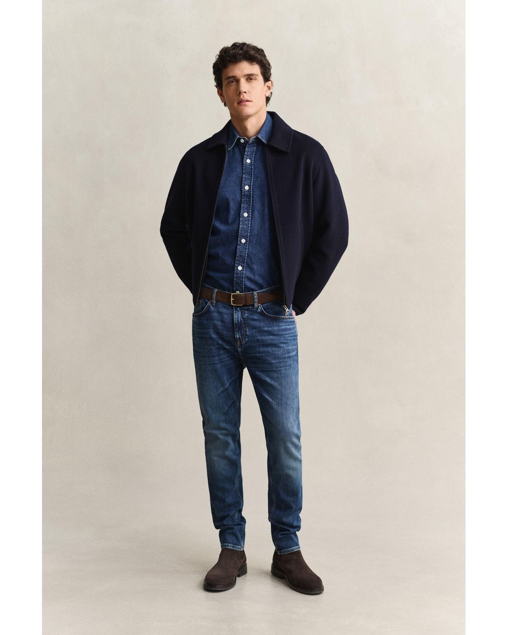Gant Blue Slim Jeans Mid Broken In for men