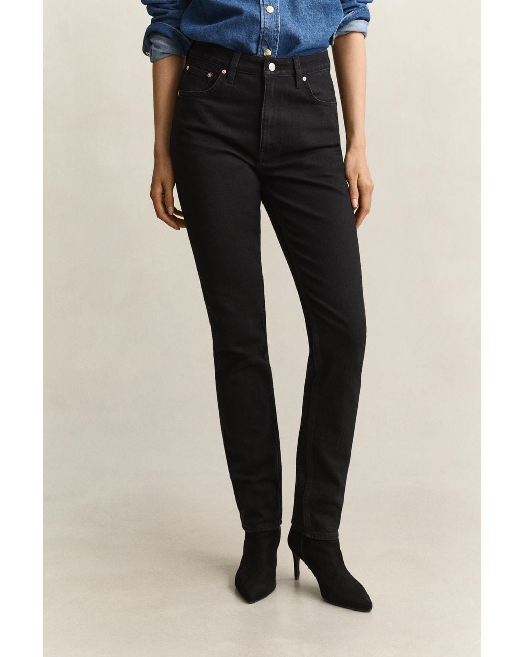 Gant Blue Slim High-Waisted Jeans Worn In