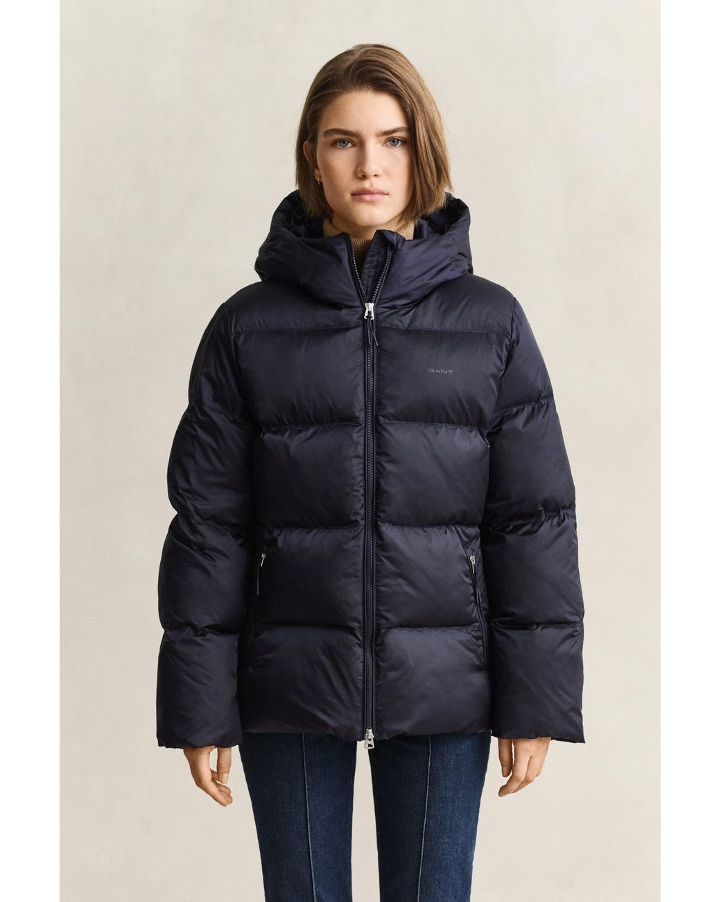 Gant Blue Mid Padded Jacket Evening