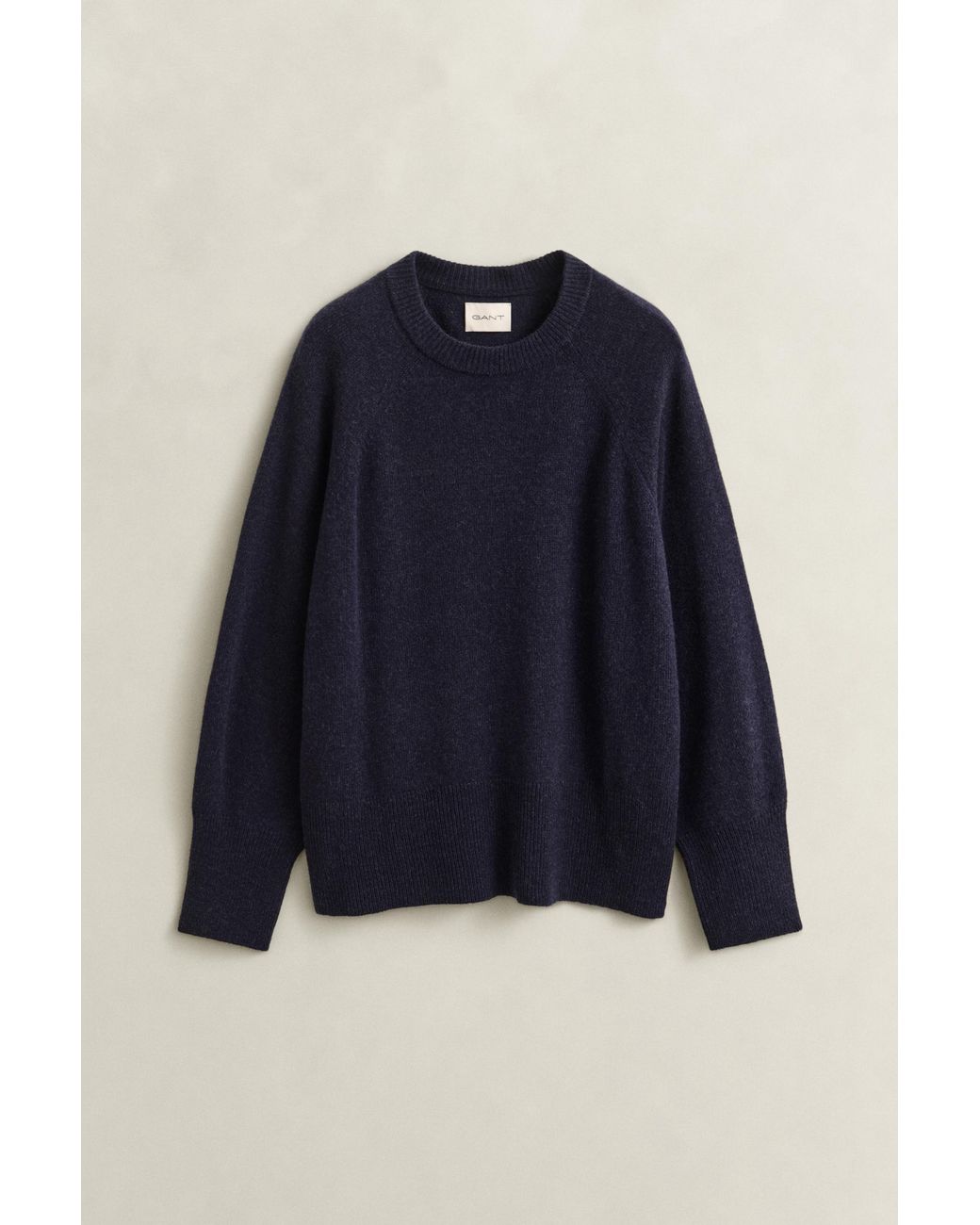 Gant Blue Wool Cashmere Crew Neck Sweater Evening