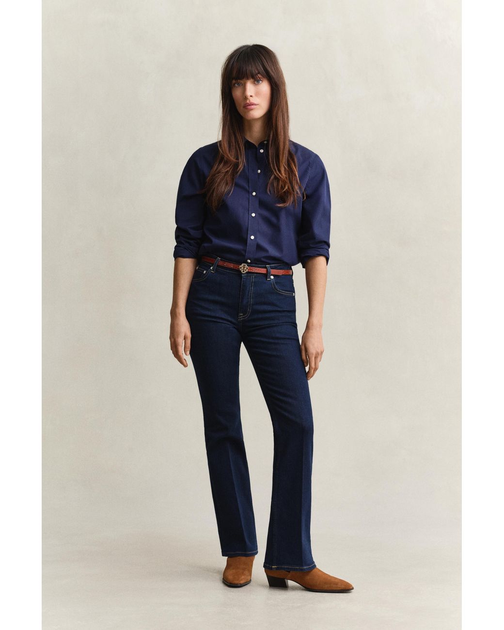 Gant Blue Slim Flared Stretch Jeans Dark