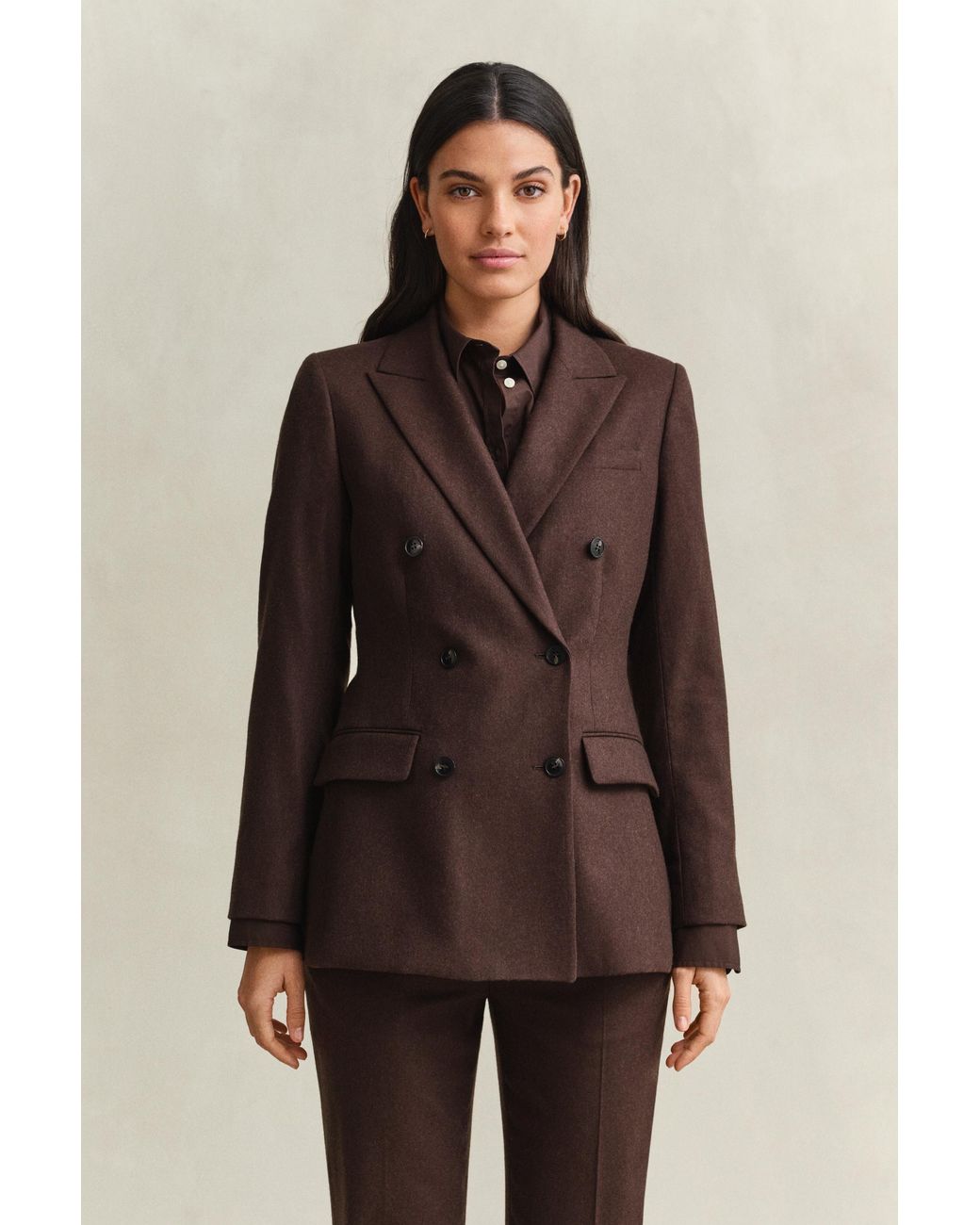Gant Brown Flannel Blazer Deep