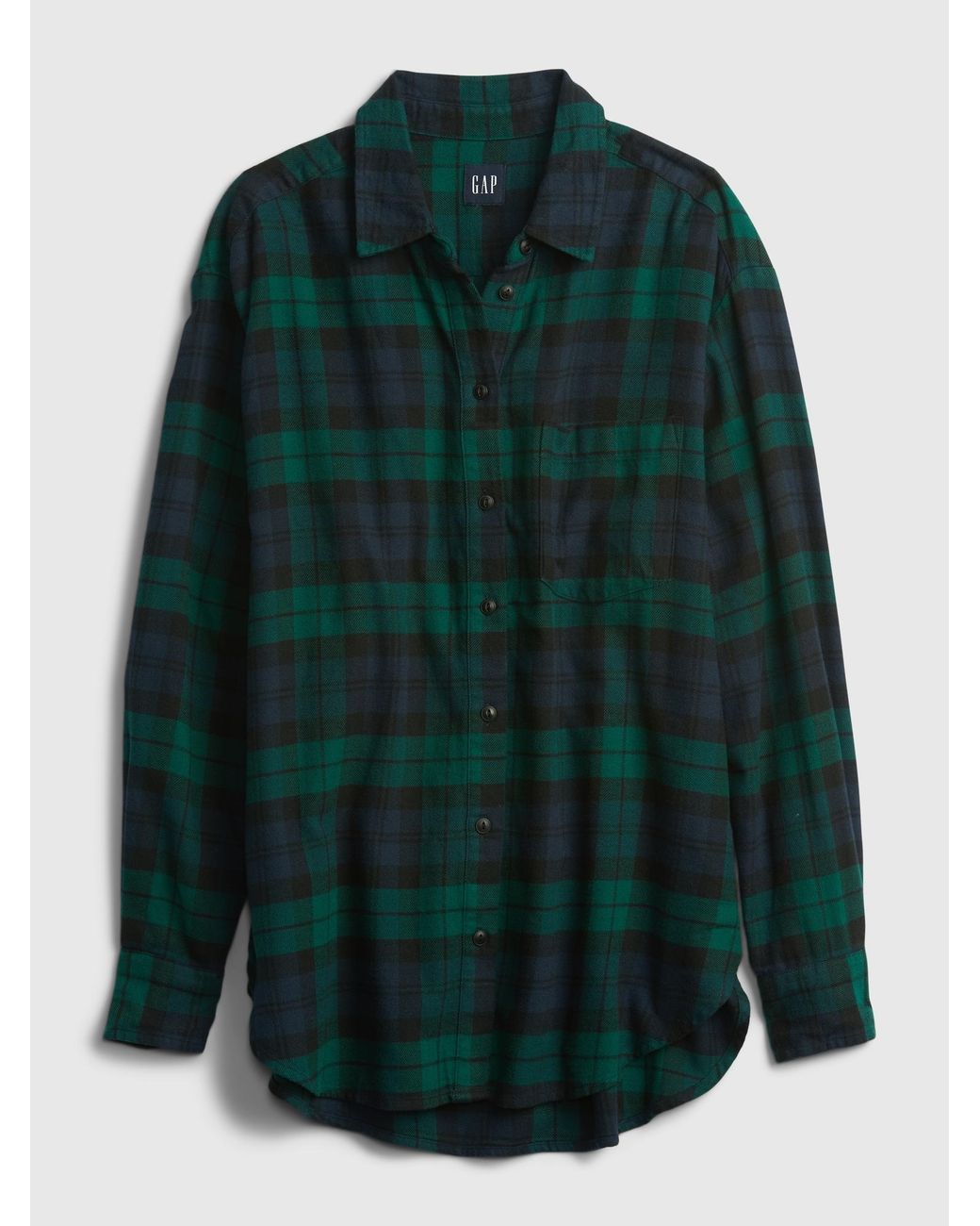 Gap Oversized Flannel Shirt in Green | Lyst