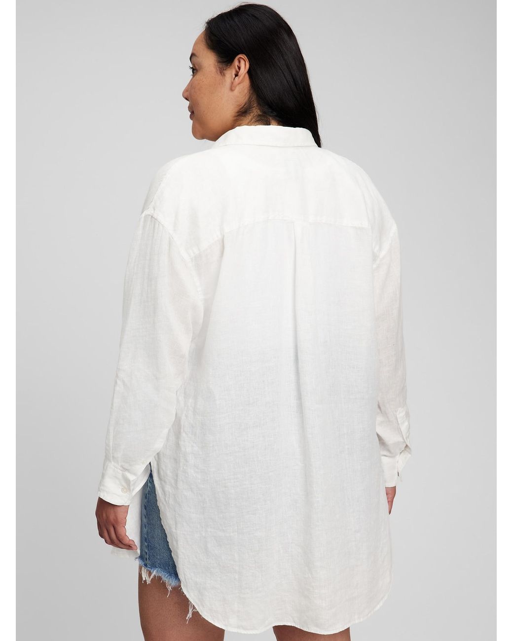 Gap Linen Weekend Tunic Shirt in White 