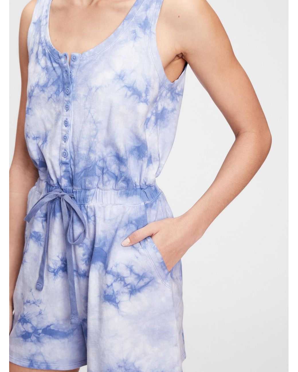 Gap Cotton Tie-dye Sleeveless Henley 
